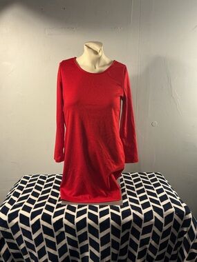 Sequin Hearts Red Scoop Neck Long Sleeve Top